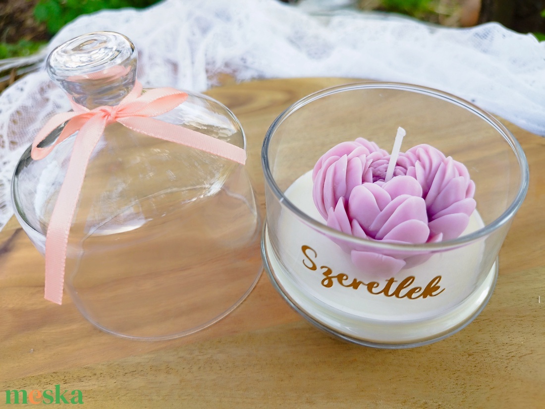 Illatgyertya üveg búr�ban  - kellékek & szerszámok - dekorációs kellékek - dekorációs gyertya - Meska.hu
