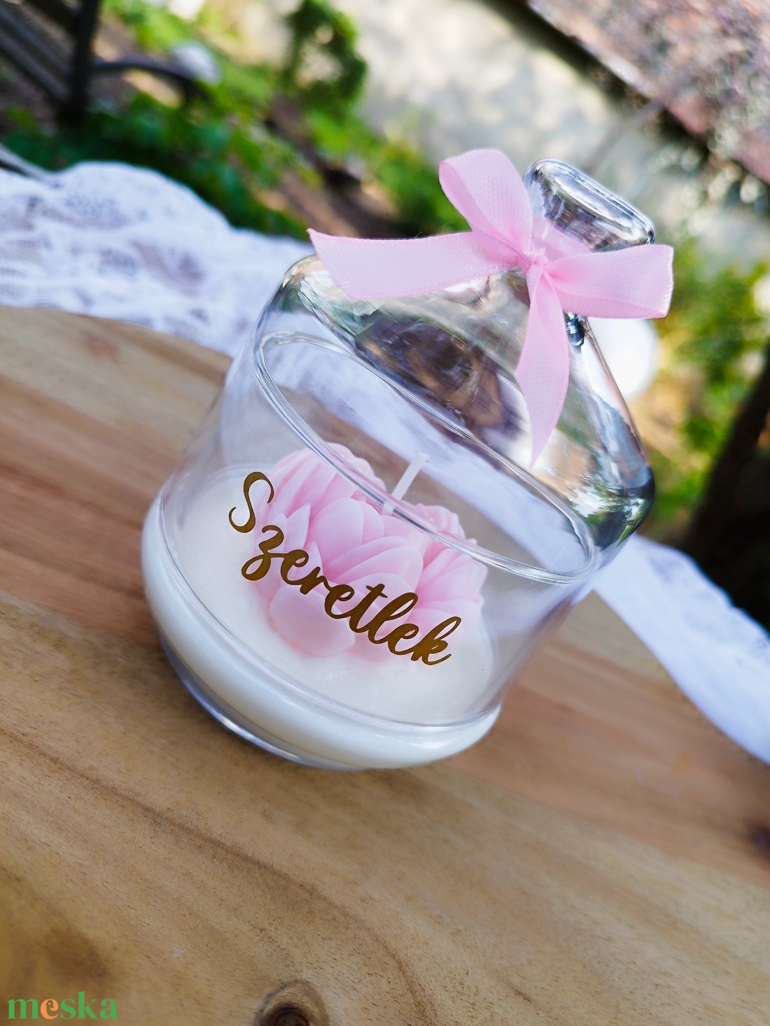 Illatgyertya üveg búr�ban  - kellékek & szerszámok - dekorációs kellékek - dekorációs gyertya - Meska.hu