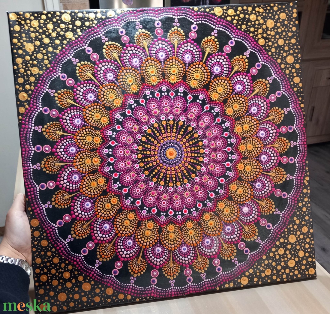 Tavasz Mandala - művészet - festmény - akril - Meska.hu Tavasz Mandala - művészet - festmény - akril - Meska.hu