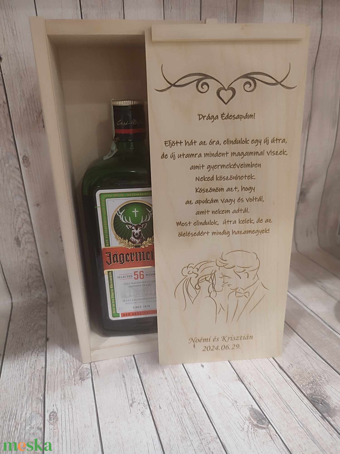 Szülőköszöntő Pálinkatartó doboz - esküvő - emlék & ajándék - szülőköszöntő ajándék - Meska.hu