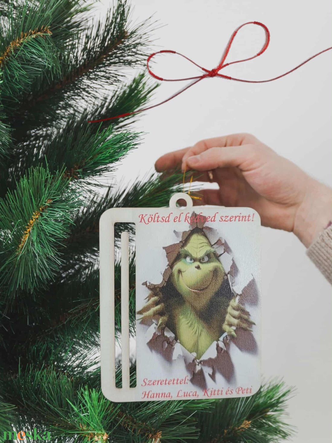 Karácsonyi grincses pénzátadó dísz - karácsony - karácsonyi lakásdekoráció - karácsonyfadíszek - Meska.hu