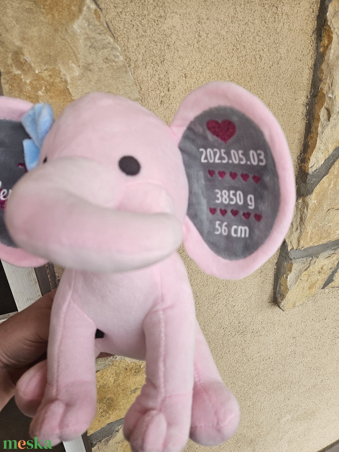 Emlékőrző plüss elefánt  - baba - mama - babaemlékek - baba emlékőrző - Meska.hu