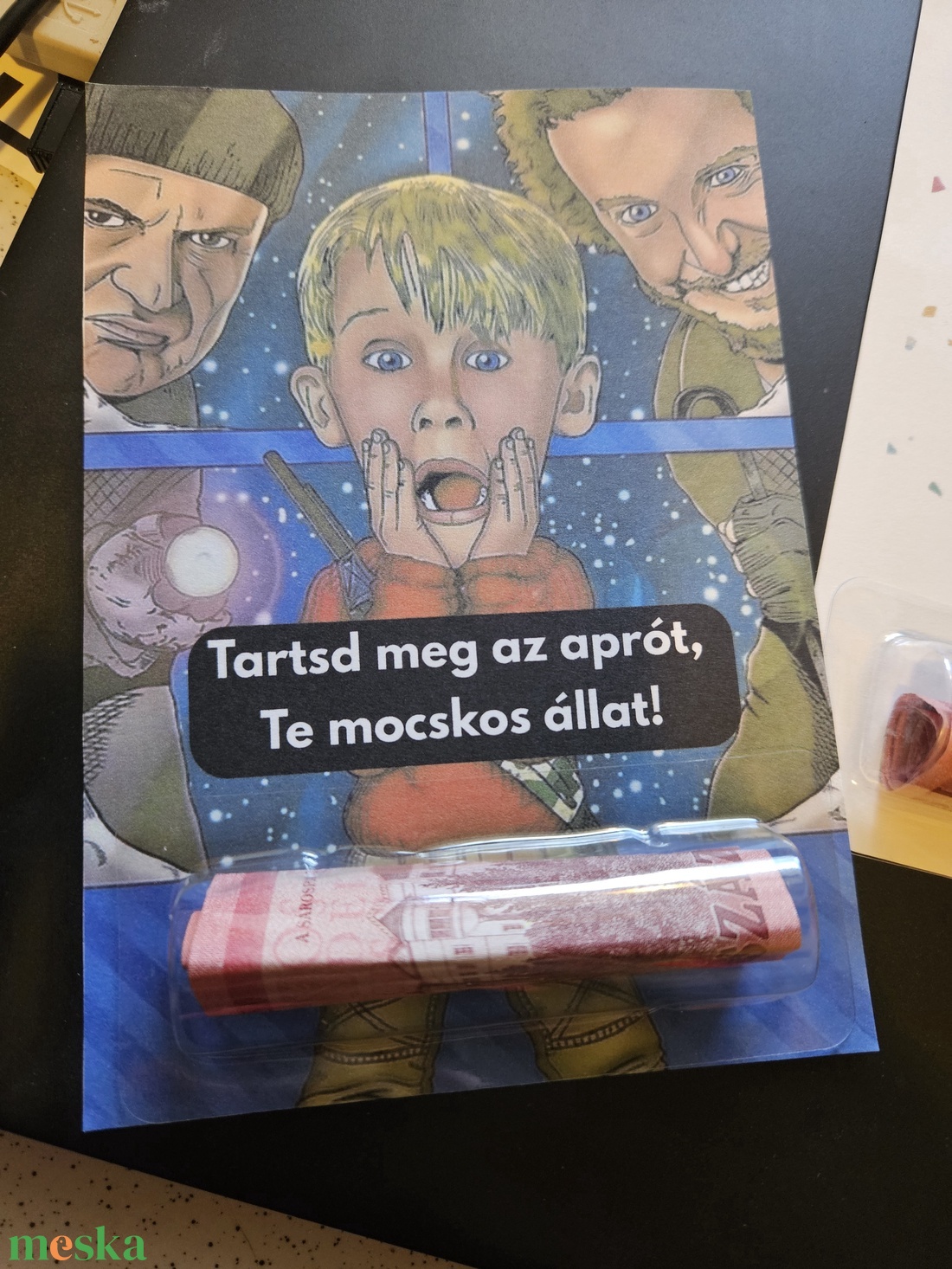 Pénzátadó - karácsony - karácsonyi ajándékozás - karácsonyi képeslap, üdvözlőlap, ajándékkísérő - Meska.hu