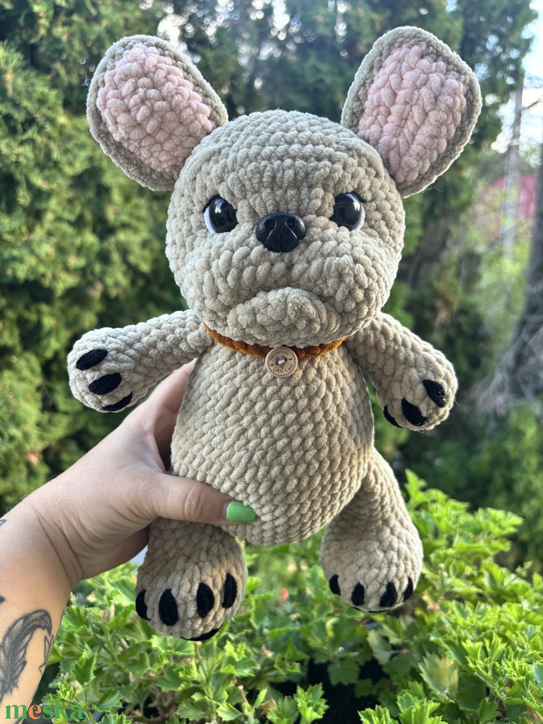 Francia bulldog amigurumi - játék & sport - plüssállat & játékfigura - kutya - Meska.hu