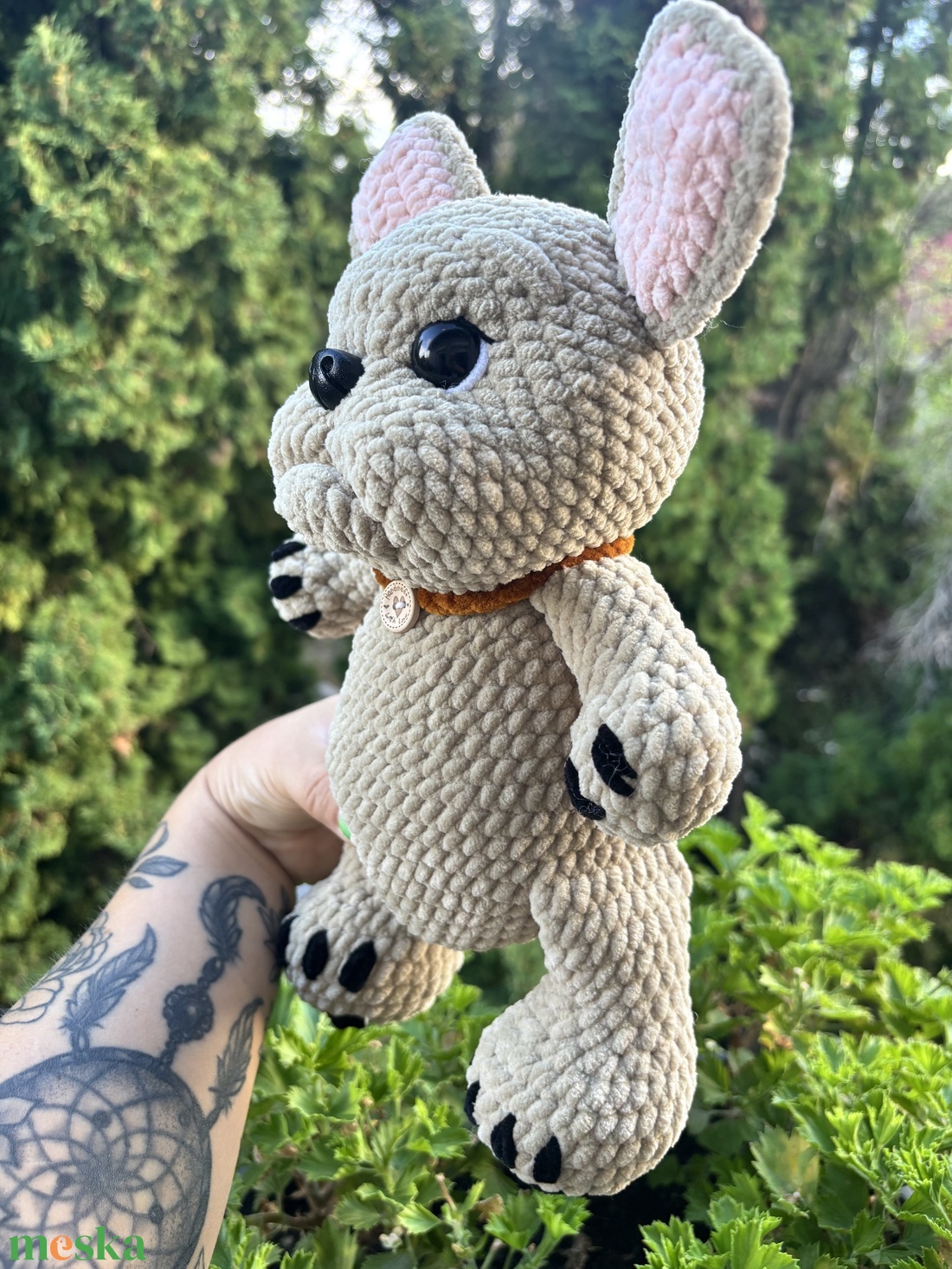 Francia bulldog amigurumi - játék & sport - plüssállat & játékfigura - kutya - Meska.hu