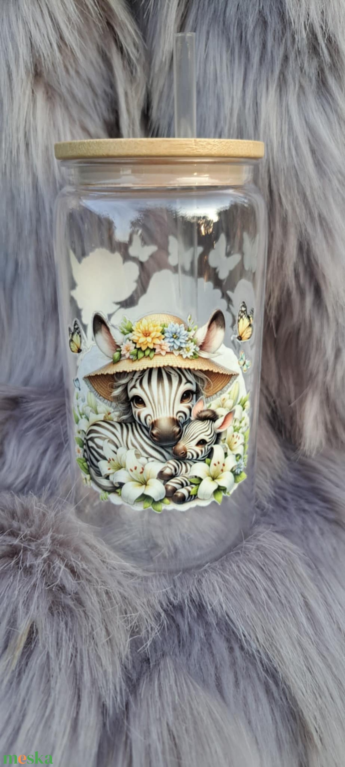 Gyermek pohár aranyos állat mintával bambusz tetővel - otthon & életmód - konyhafelszerelés, tálalás - tálalás - pohár - Meska.hu