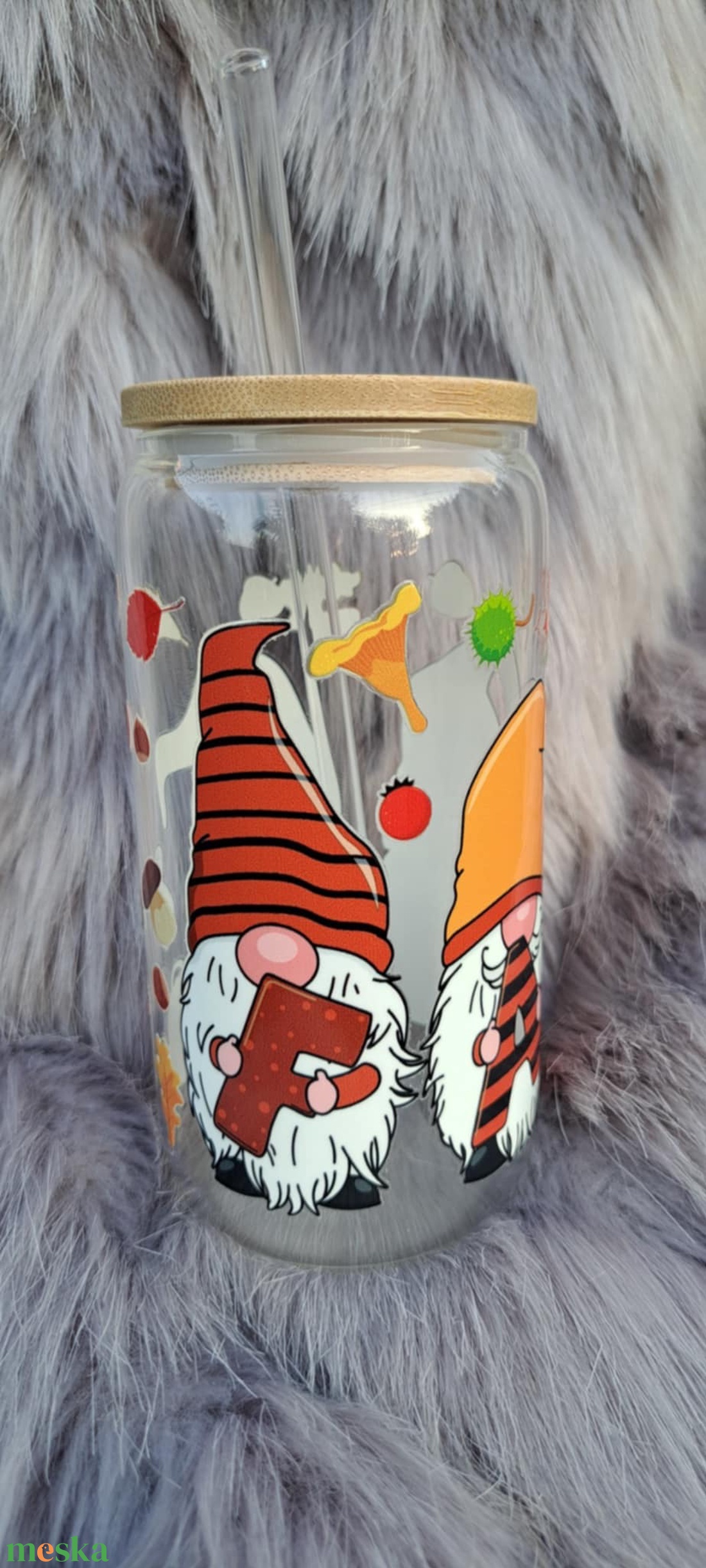 Őszi manó mintájú műanyag pohár - otthon & életmód - konyhafelszerelés, tálalás - tálalás - pohár - Meska.hu