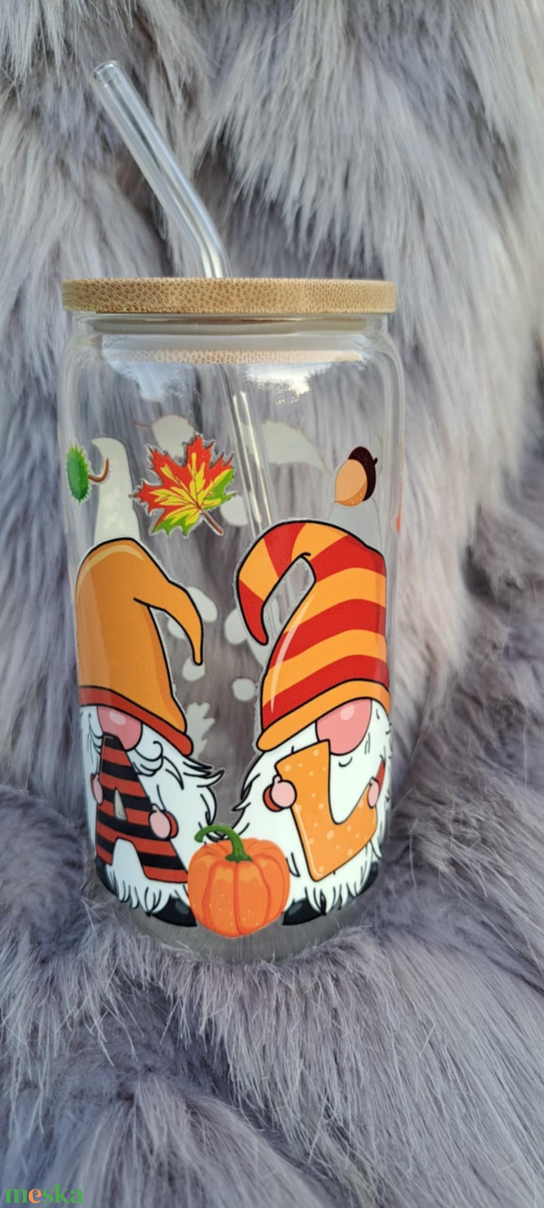 Őszi manó mintájú műanyag pohár - otthon & életmód - konyhafelszerelés, tálalás - tálalás - pohár - Meska.hu