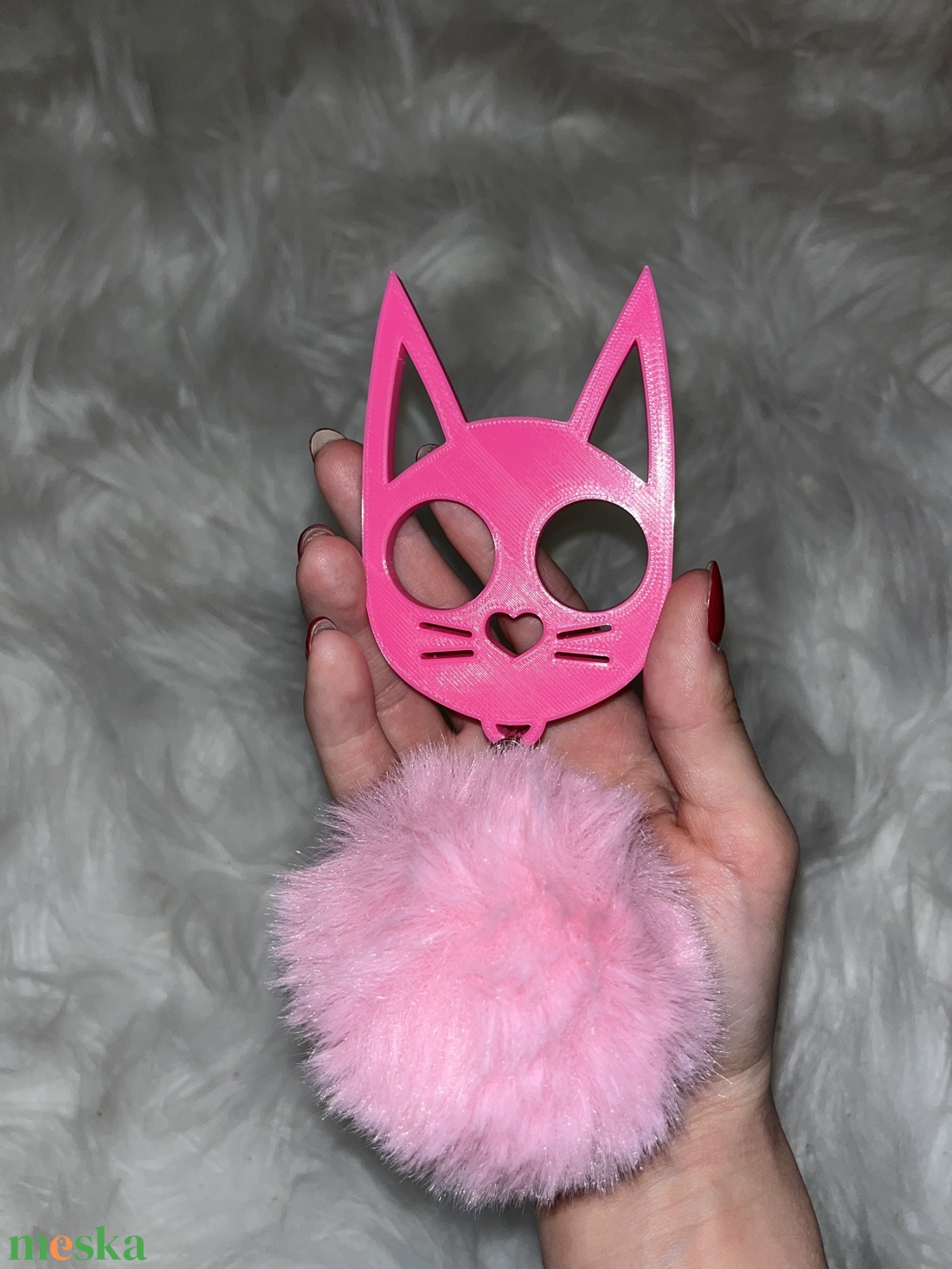 Pink Kitty/Pink Tassel - táska & tok - kulcstartó & táskadísz - táskadísz - Meska.hu