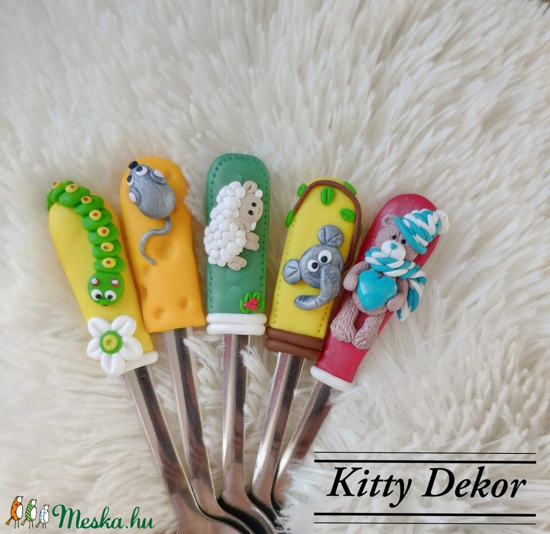 Állatmintás kanalak - otthon & életmód - konyhafelszerelés, tálalás - Meska.hu