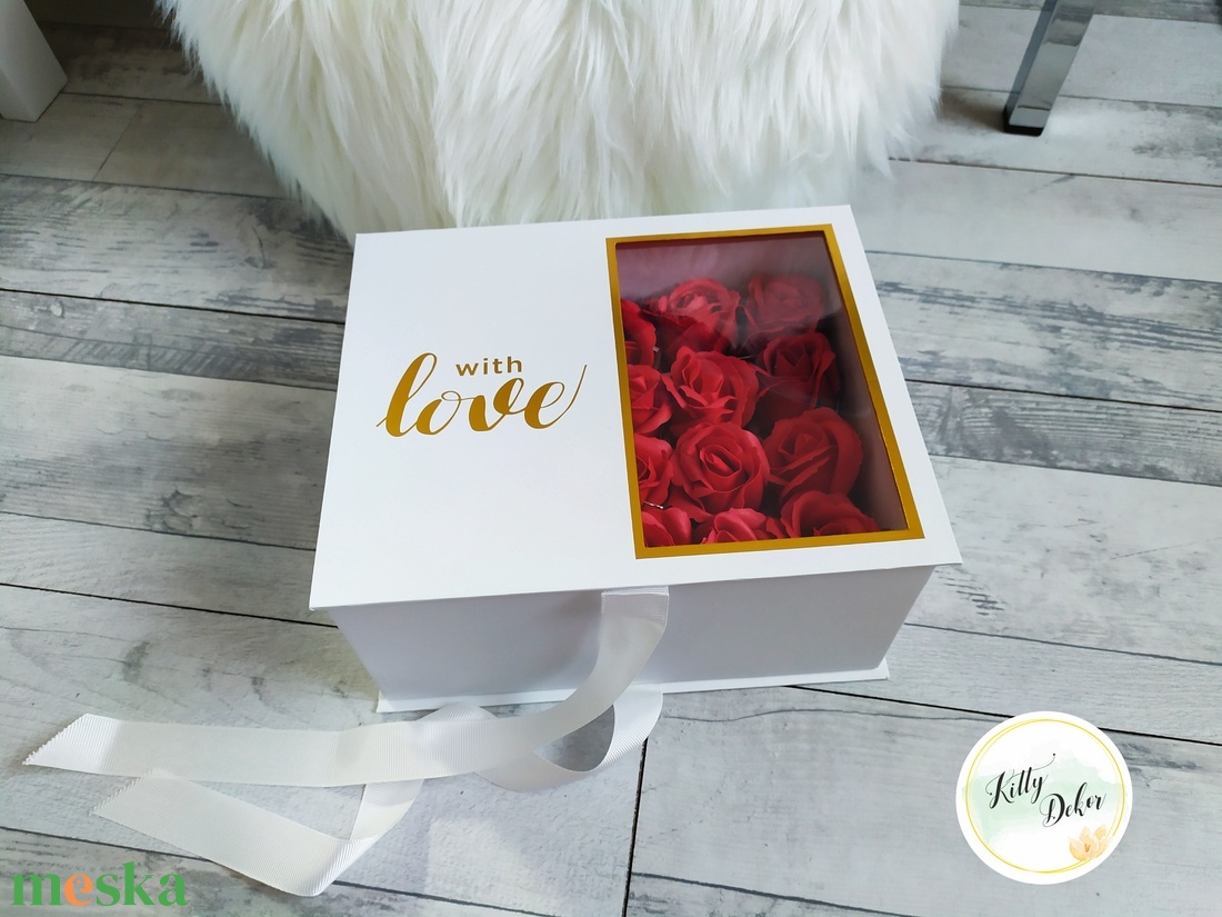 Szappanrózsa ajándék box - ékszer - ékszertartó - ékszerdoboz - Meska.hu