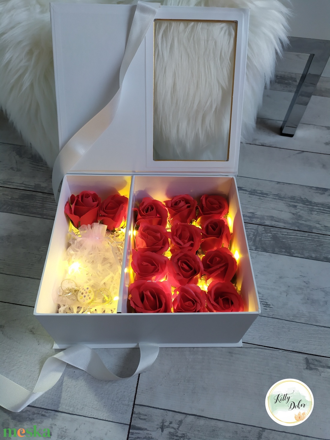 Szappanrózsa ajándék box - ékszer - ékszertartó - ékszerdoboz - Meska.hu