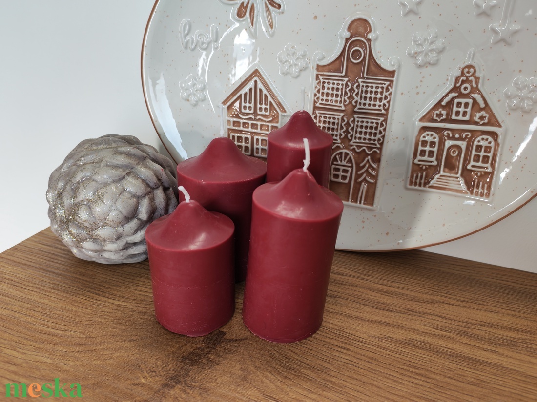 Adventi burgundi gyertya - karácsony - adventi díszek - adventi gyertyadíszek és koszorúdíszek - Meska.hu Adventi burgundi gyertya - karácsony - adventi díszek - adventi gyertyadíszek és koszorúdíszek - Meska.hu