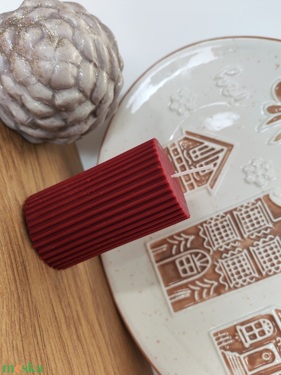 Burgundi oszlop gyertya - otthon & életmód - gyertya, illat, aroma - gyertya - Meska.hu