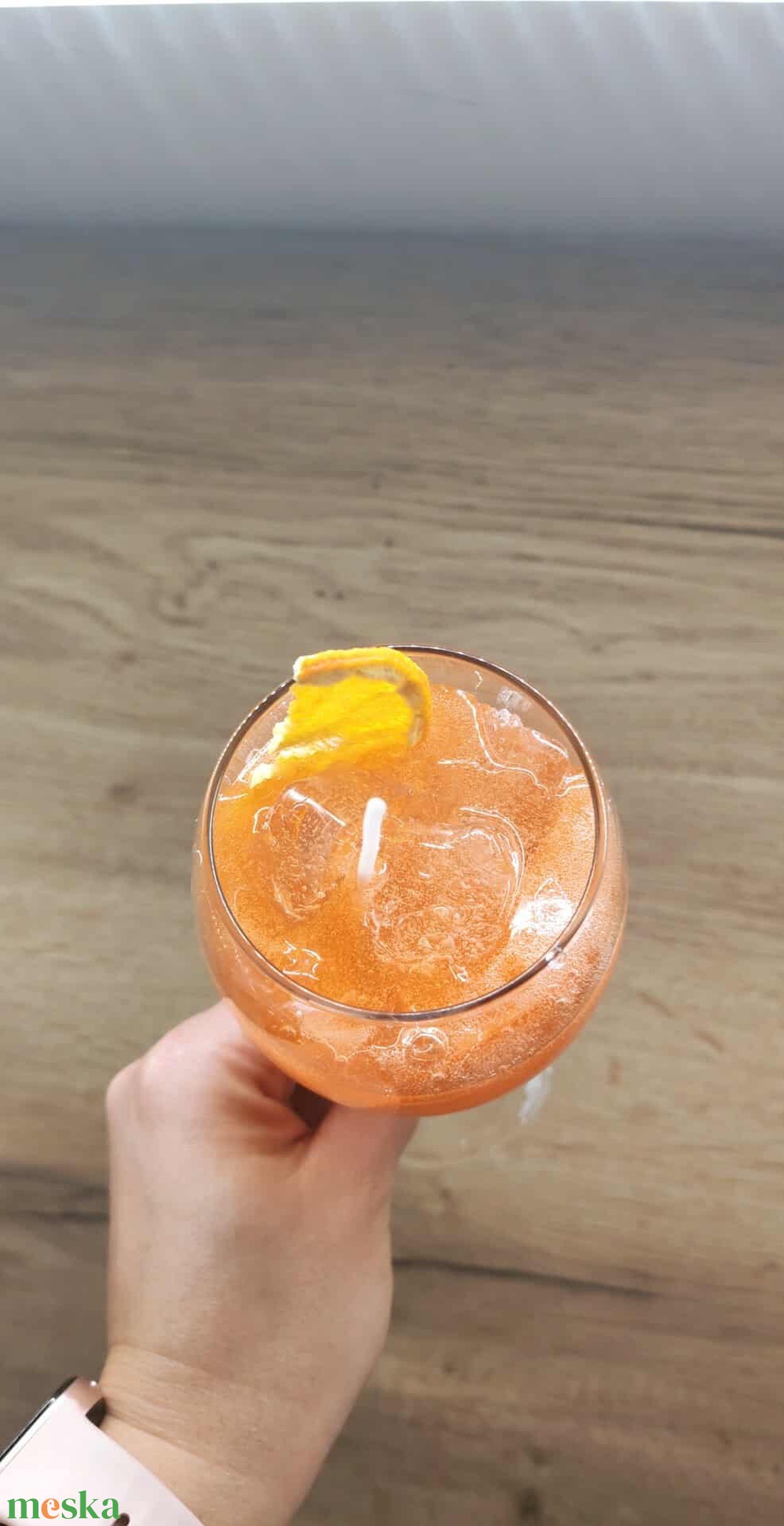 Aperol gyertya - kellékek & szerszámok - dekorációs kellékek - dekorációs gyertya - Meska.hu