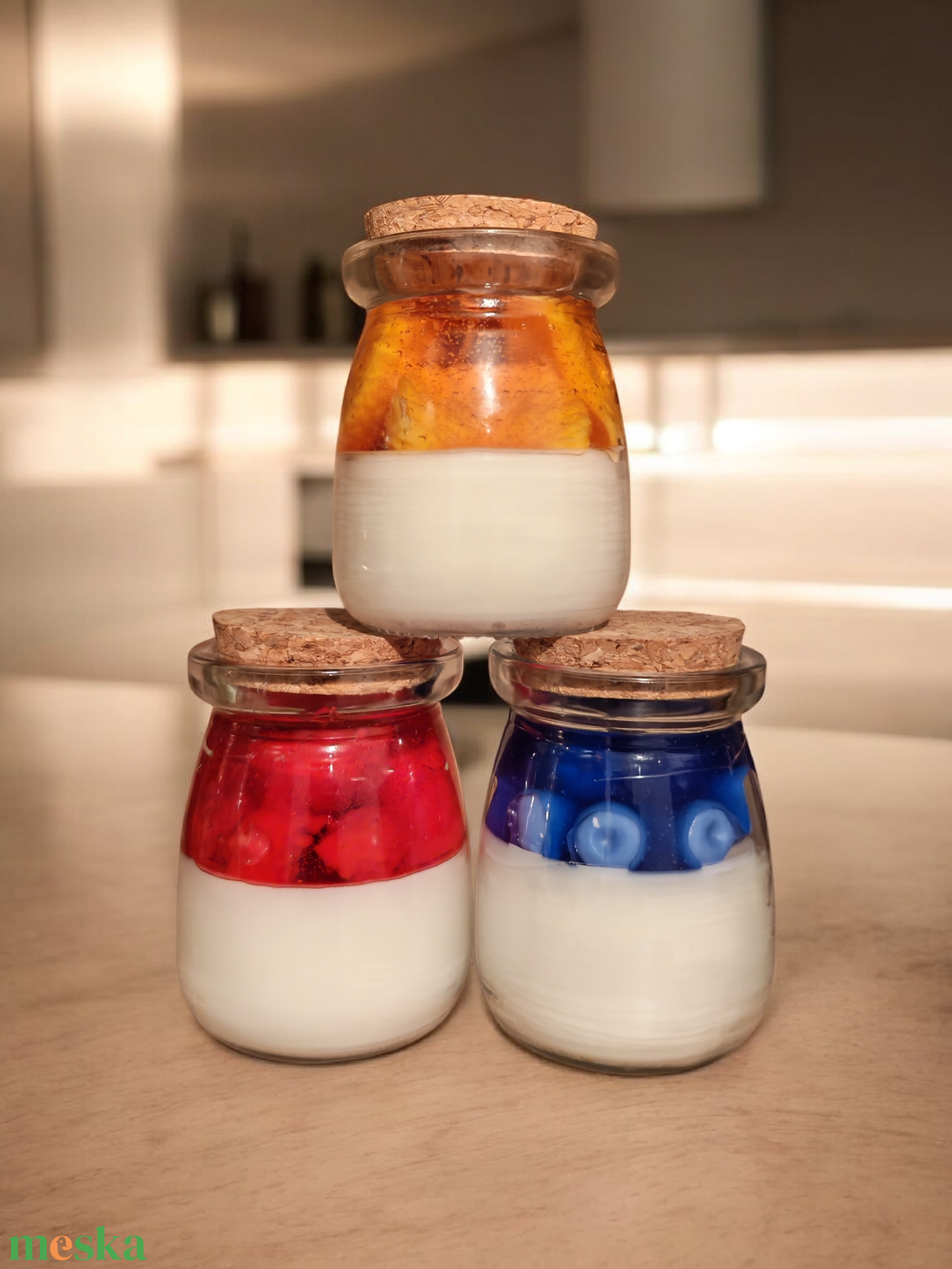 Joghurt gyertya - otthon & életmód - gyertya, illat, aroma - gyertya - Meska.hu