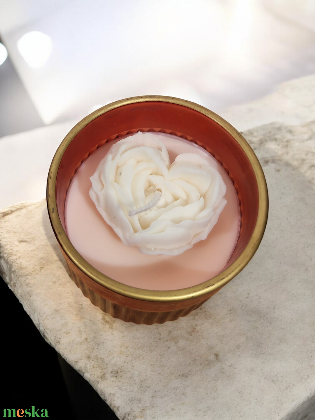 Piros-arany illatos gyertya - otthon & életmód - gyertya, illat, aroma - gyertya - Meska.hu