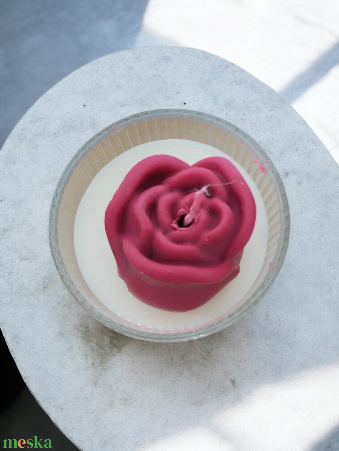 Rózsa gyertya - otthon & életmód - gyertya, illat, aroma - gyertya - Meska.hu