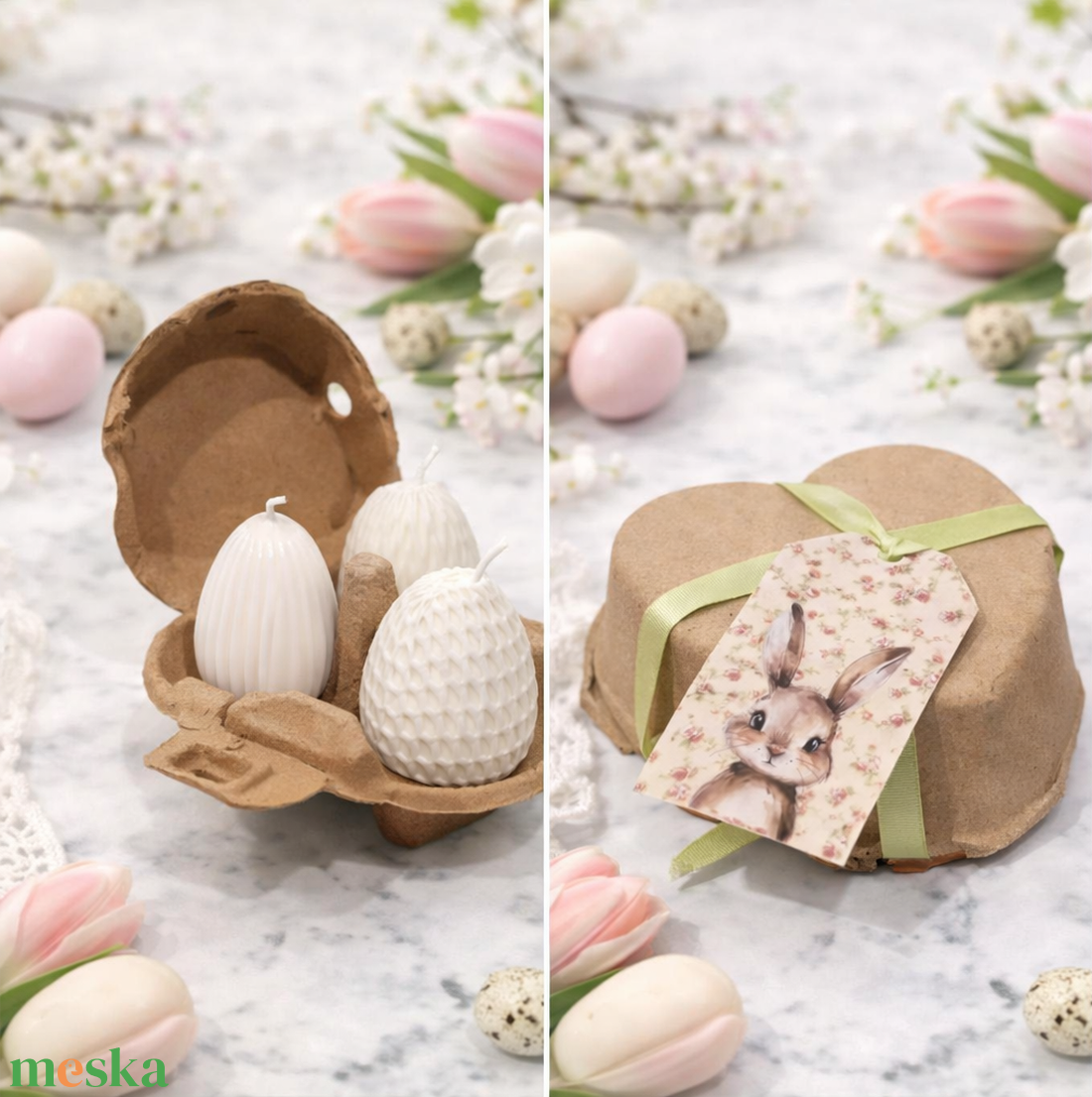 Szívbe zárt tojáskák - ünnepi díszek, dekorációk - húsvéti díszek és dekorációk - húsvéti gyertya - Meska.hu