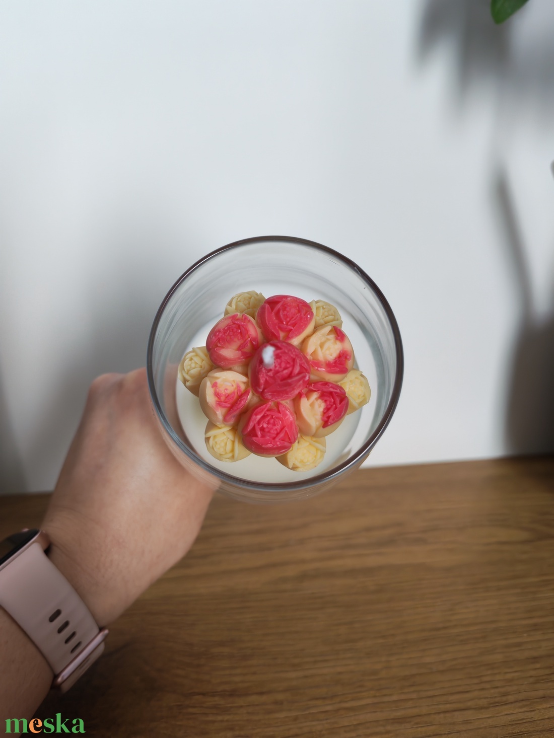  Virágcsokor gyertya elegáns borospohárban  - otthon & életmód - gyertya, illat, aroma - gyertya - Meska.hu