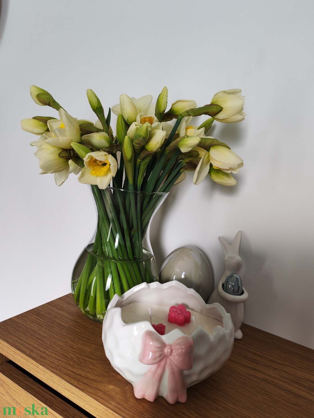 Masnis tojásban gyertya - kellékek & szerszámok - dekorációs kellékek - dekorációs gyertya - Meska.hu