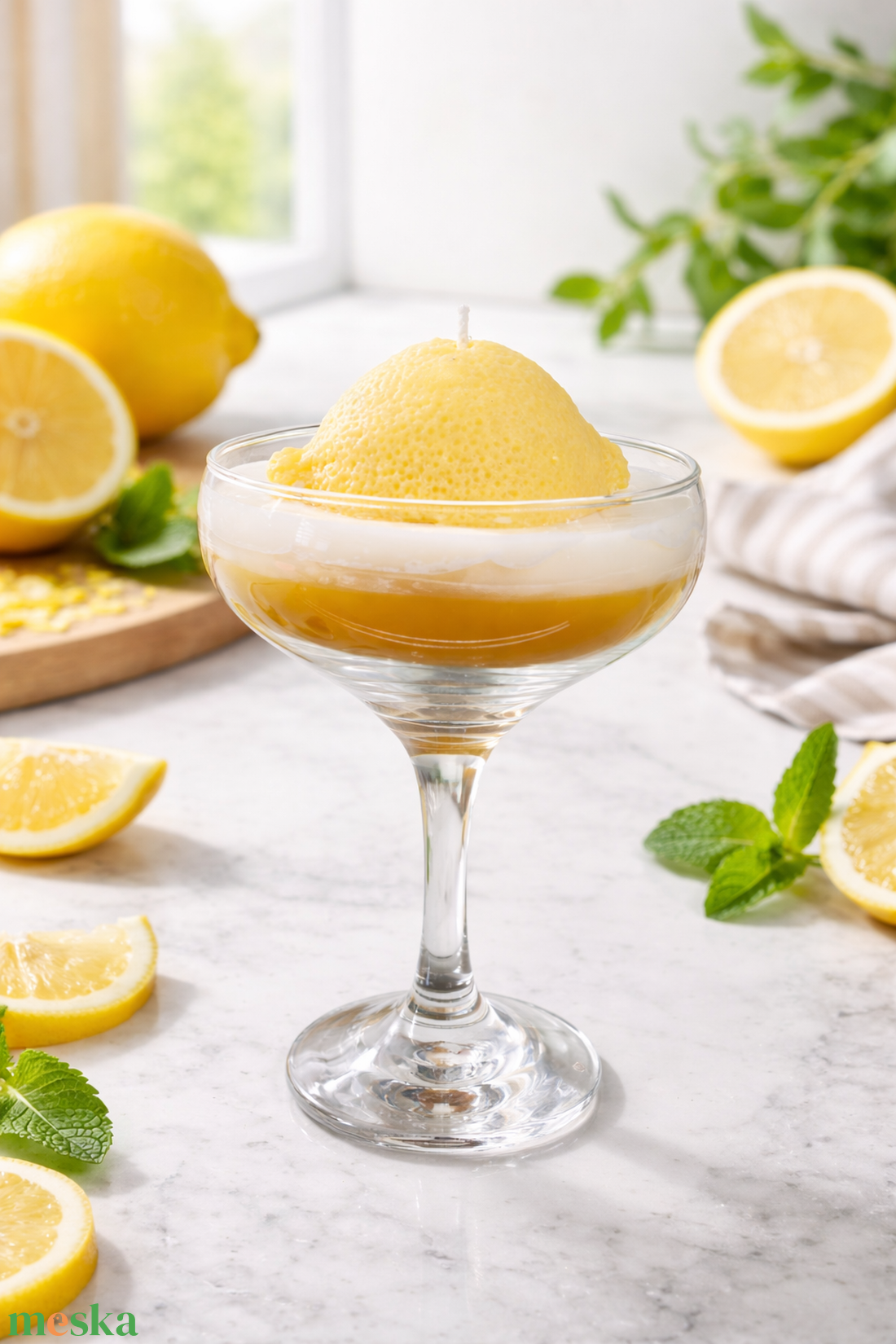 Martini citrom gyertya.  - otthon & életmód - gyertya, illat, aroma - gyertya - Meska.hu