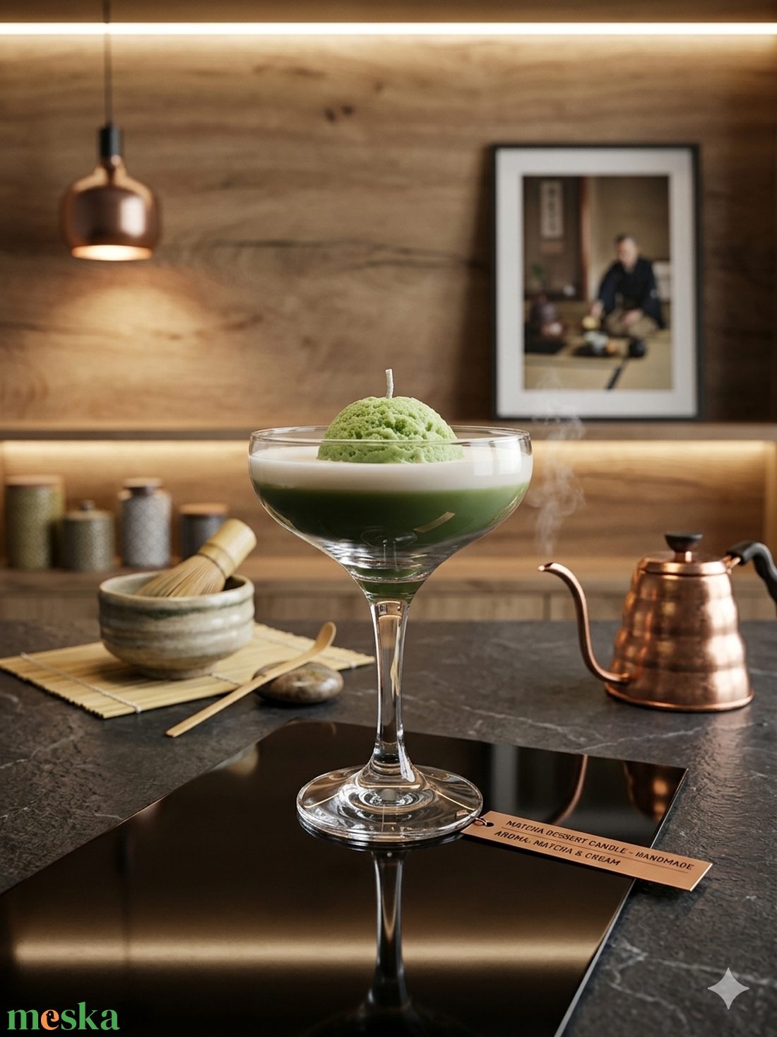 Zöld gombóc gyertya - otthon & életmód - gyertya, illat, aroma - gyertya - Meska.hu