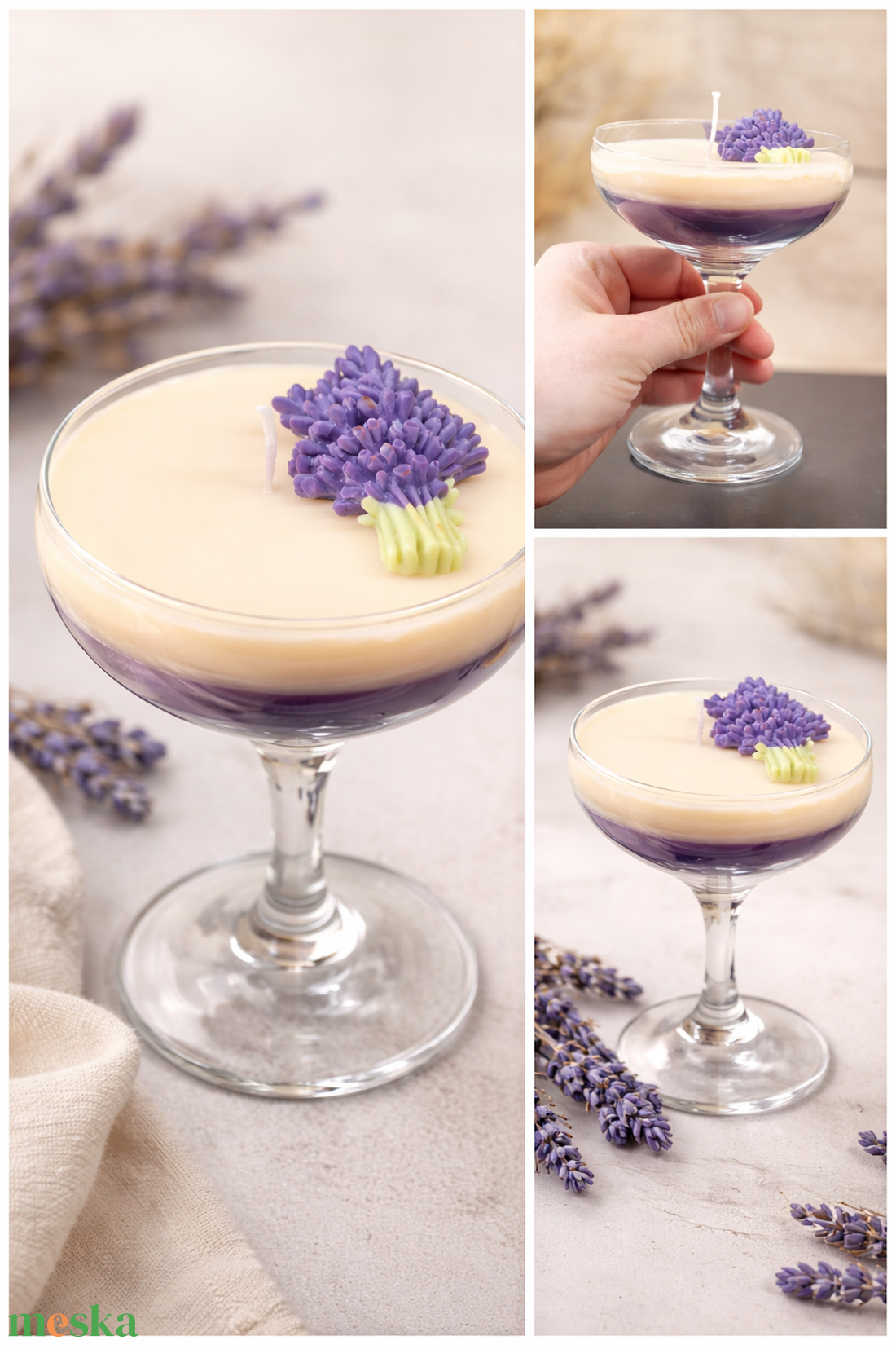 Levendula gyertya - otthon & életmód - gyertya, illat, aroma - gyertya - Meska.hu