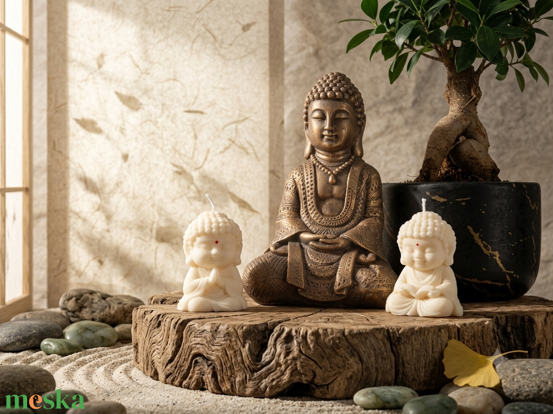 Kézműves Kis Buddha Gyertyaszett (2 db-os csomag) - otthon & életmód - gyertya, illat, aroma - gyertya - Meska.hu