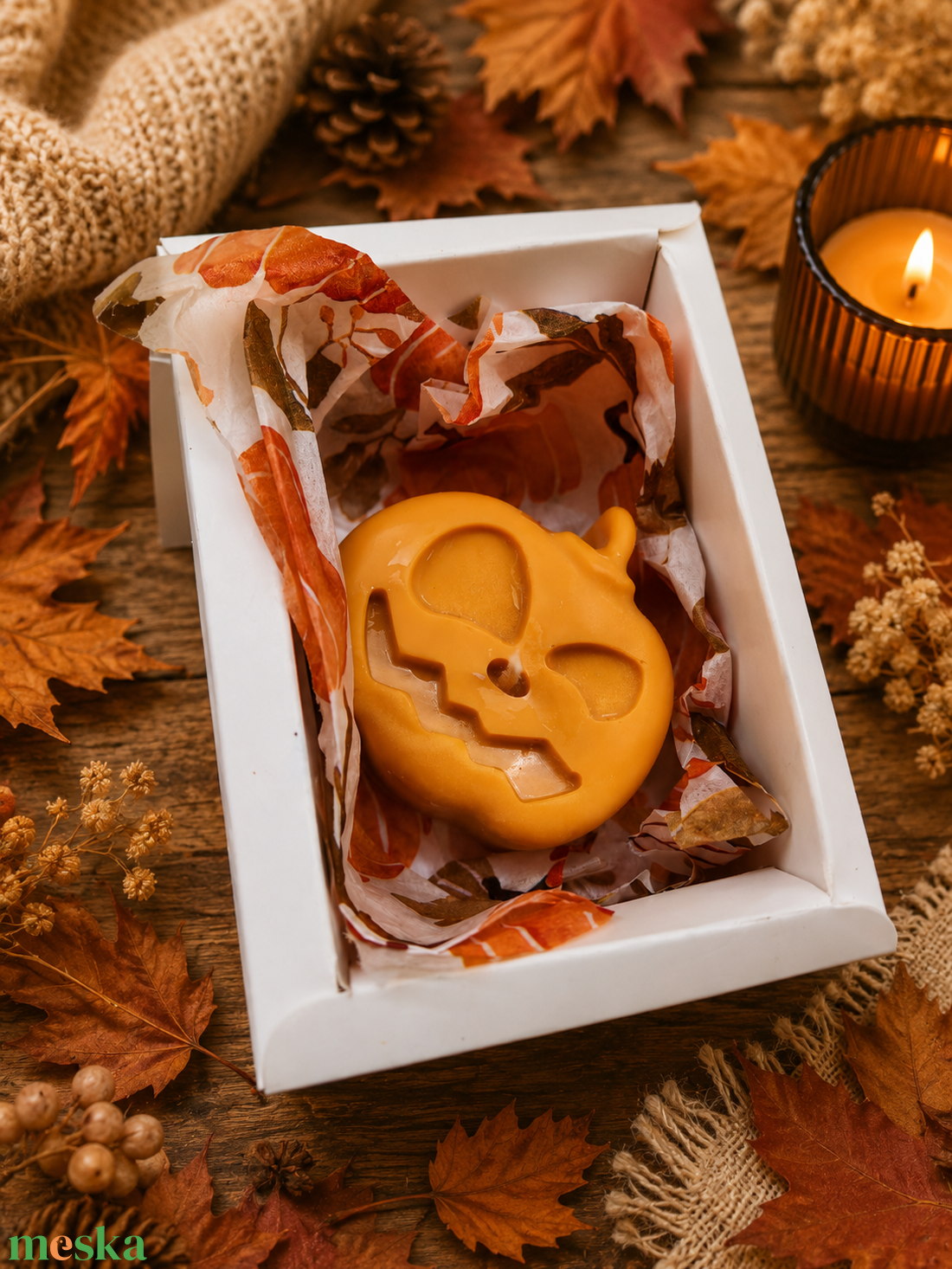 �� Kézműves Halloweeni Tök Gyertya Díszdobozban � Az Ősz Legvidámabb Dísze �� - otthon & életmód - gyertya, illat, aroma - gyertya - Meska.hu