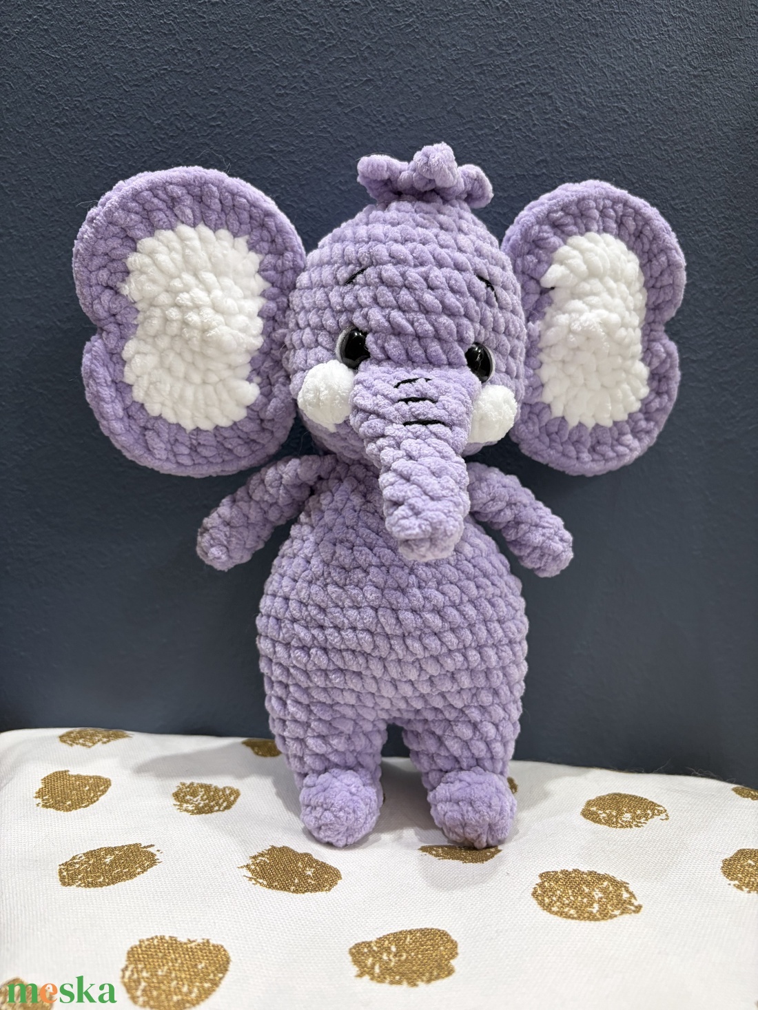 Horgolt lila elefánt - játék & sport - plüssállat & játékfigura - más figura - Meska.hu