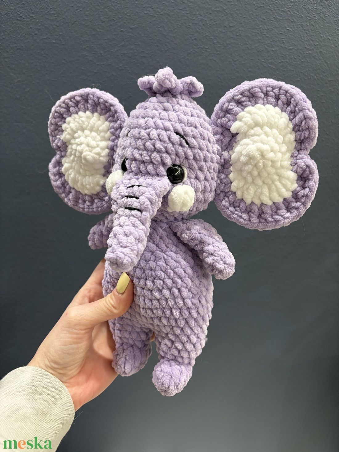 Horgolt lila elefánt - játék & sport - plüssállat & játékfigura - más figura - Meska.hu