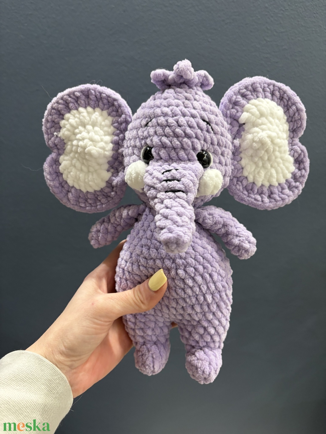 Horgolt lila elefánt - játék & sport - plüssállat & játékfigura - más figura - Meska.hu