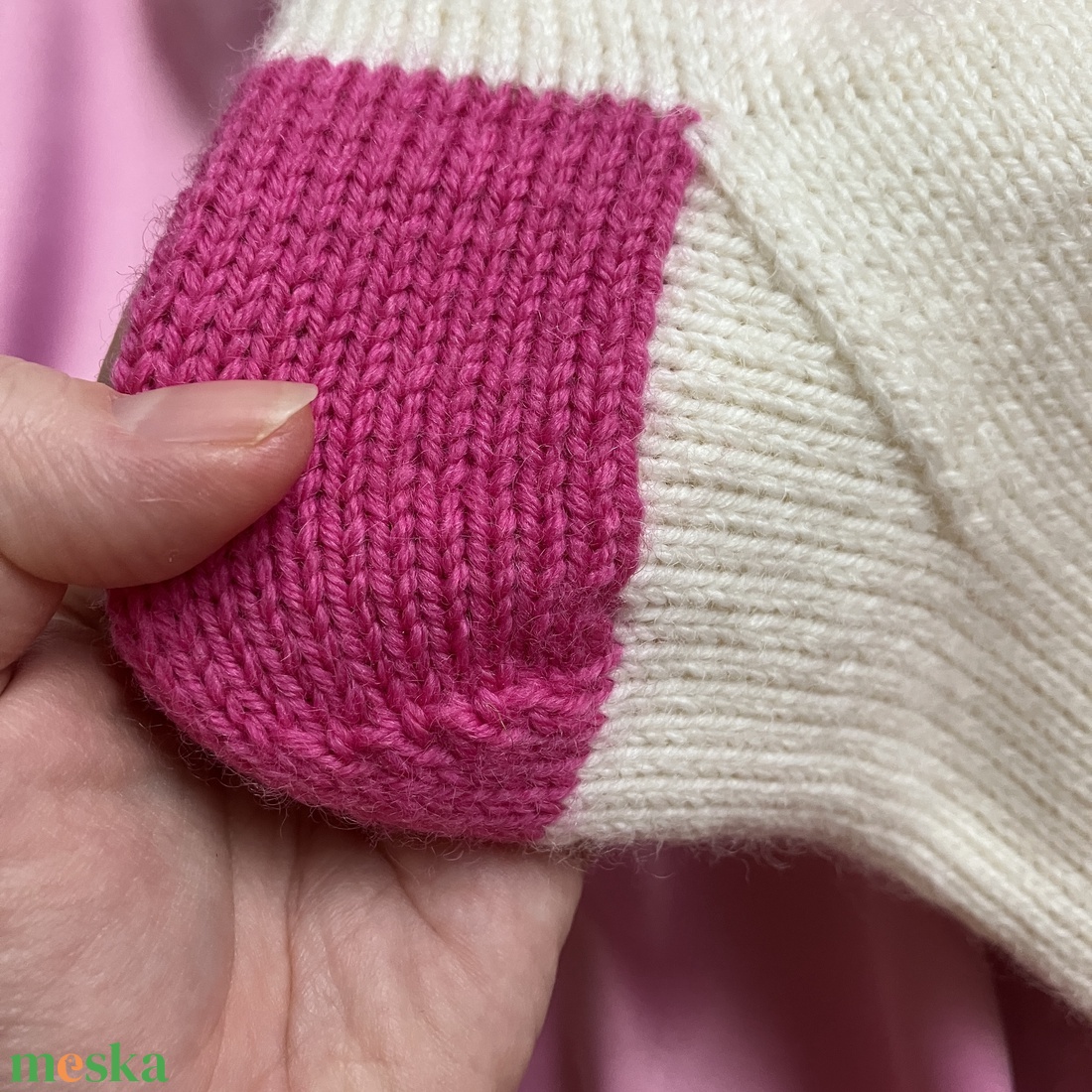 Kézzel kötött gyapjú zokni  szívek  Méret: 38-39 - ruha & divat - cipő & papucs - zokni - Meska.hu