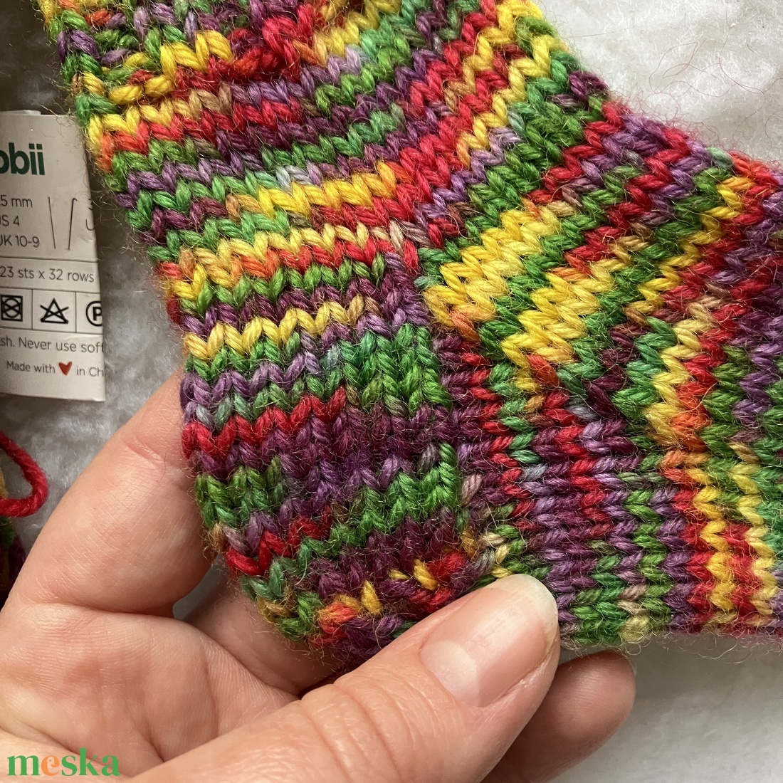 Kézzel kötött gyapjú zokni  tűzijáték  Méret: 24-25 - ruha & divat - cipő & papucs - zokni - Meska.hu