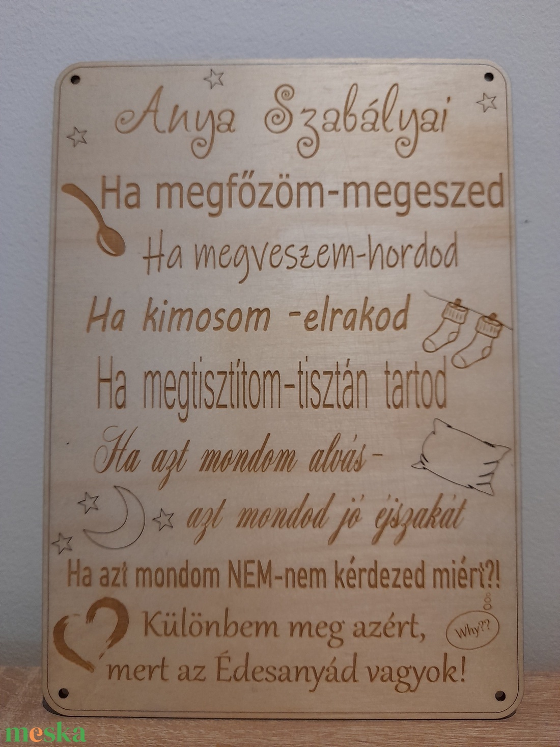 Anya szabályai fa tábla - otthon & életmód - dekoráció - ajtó- és ablak dekoráció - ajtótábla - Meska.hu Anya szabályai fa tábla - otthon & életmód - dekoráció - ajtó- és ablak dekoráció - ajtótábla - Meska.hu
