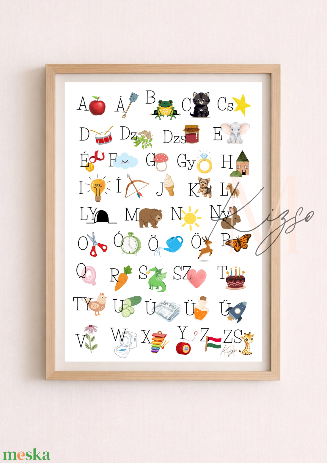 �� Magyar ABC falikép gyerekeknek � Illusztrált ábécé poszter - baba - mama - babaszoba dekoráció - babaposzter - Meska.hu