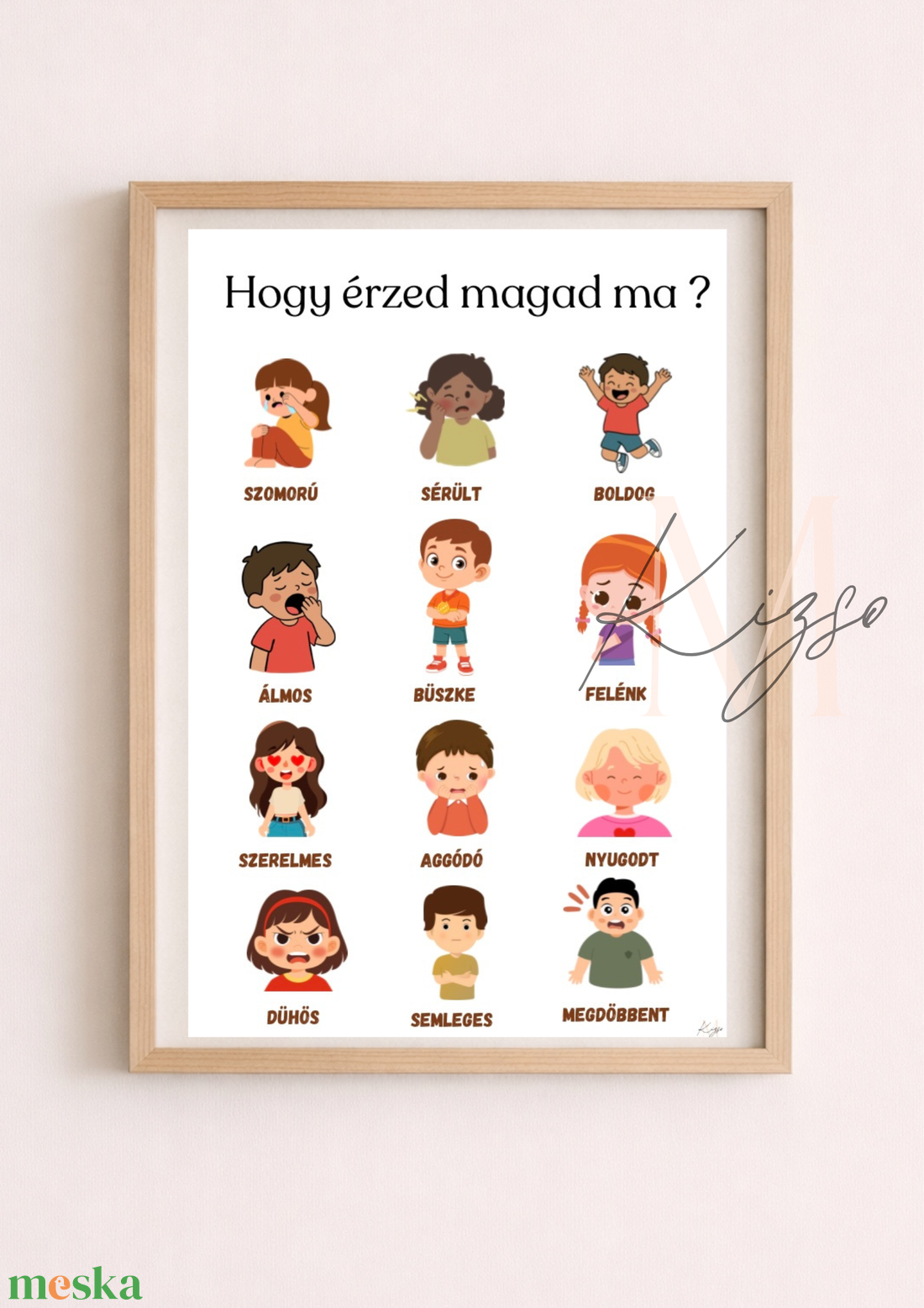  Hogy érzed magad ma? � Érzelem tanuló poszter gyerekeknek  - játék & sport - készségfejlesztő és logikai játék - oktató játékok - Meska.hu