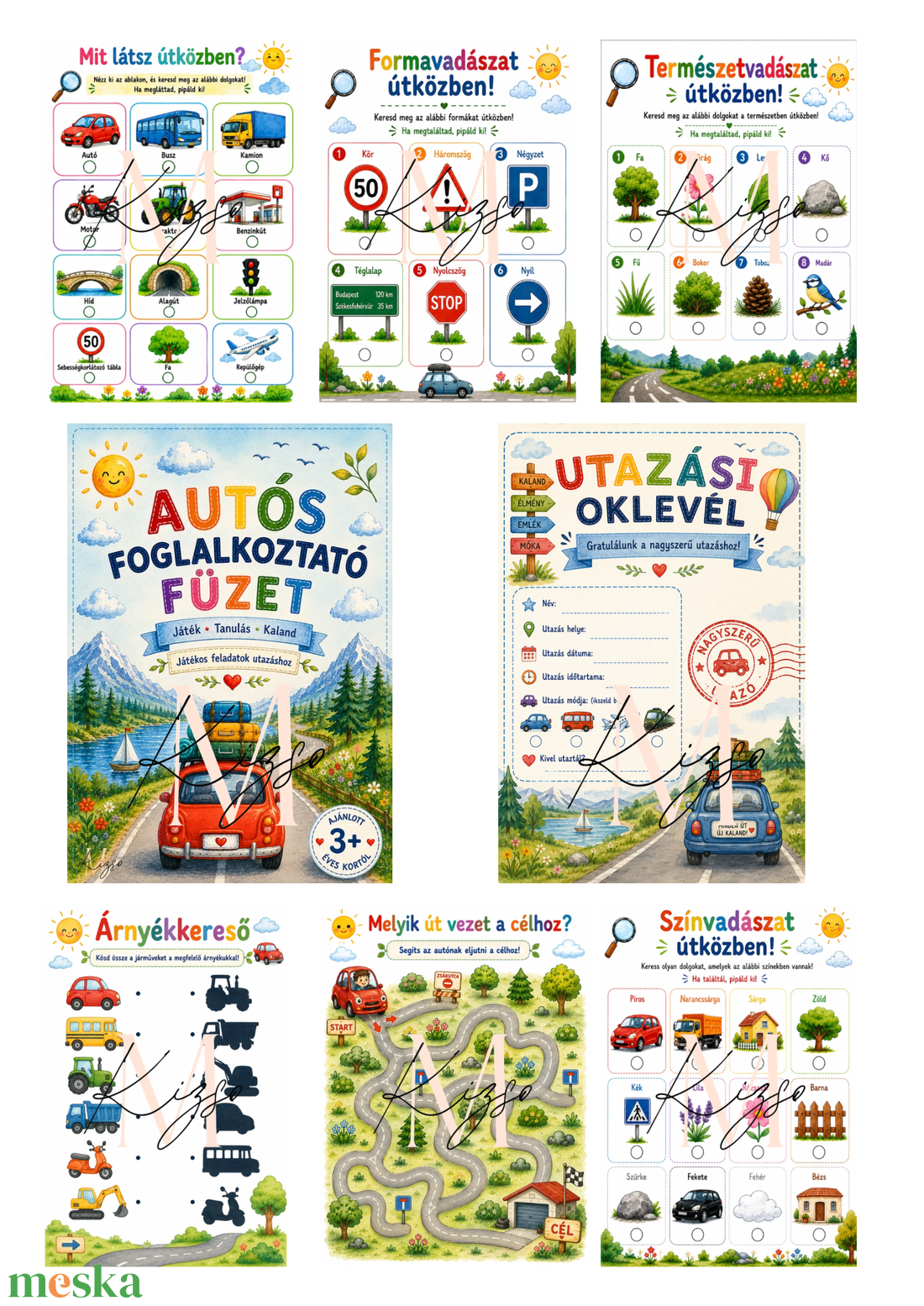 Autós Foglalkoztató Füzet � Játékos utazás gyerekeknek! - játék & sport - készségfejlesztő és logikai játék - oktató játékok - Meska.hu