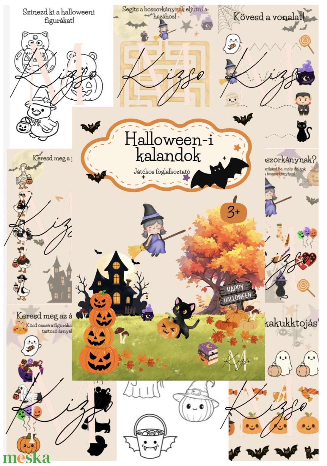 Halloween-i kalandok  Játékos fejlesztő foglalkoztató füzet gyerekeknek  3 éves kortól - játék & sport - készségfejlesztő és logikai játék - oktató játékok - Meska.hu