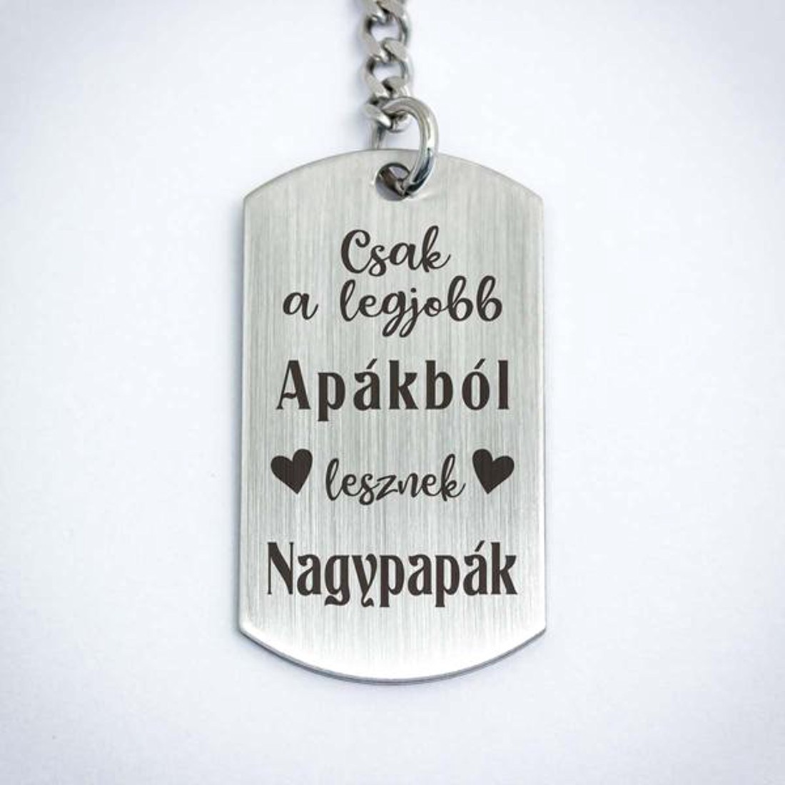 Apákból lesznek Nagypapák acél medálos kulcstartó - táska & tok - kulcstartó & táskadísz - kulcstartó - Meska.hu
