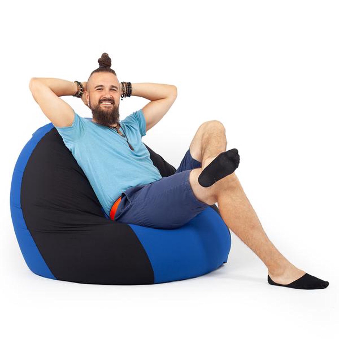 Fekete - Kék Bicolor XXL Babzsákfotel -  - Meska.hu