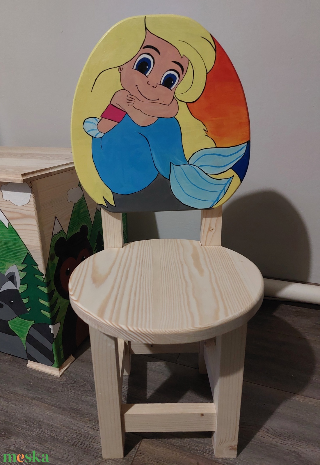 Hableányos kisszék  - otthon & életmód - babaszoba, gyerekszoba - gyerek szék, sámli - Meska.hu