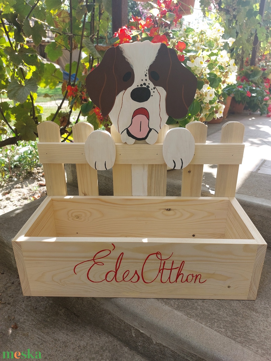 Kutyás welcome virágláda  - otthon & életmód - ház & kert - virágláda, balkonláda - Meska.hu