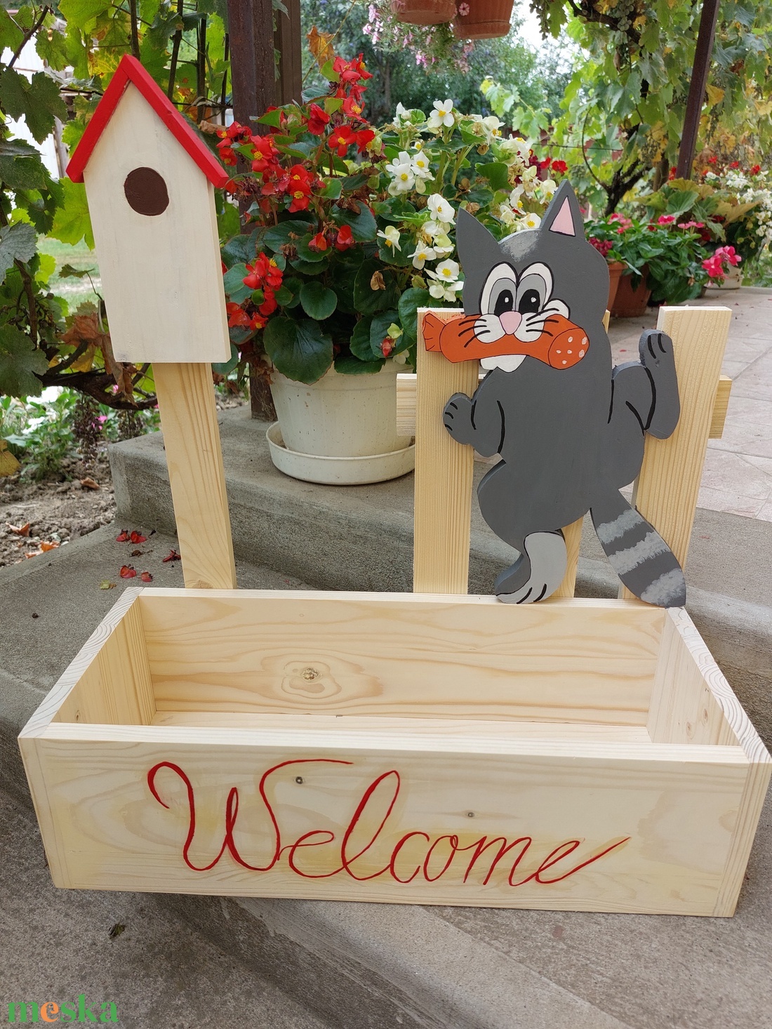 Cicás welcome virágláda  - otthon & életmód - ház & kert - virágláda, balkonláda - Meska.hu