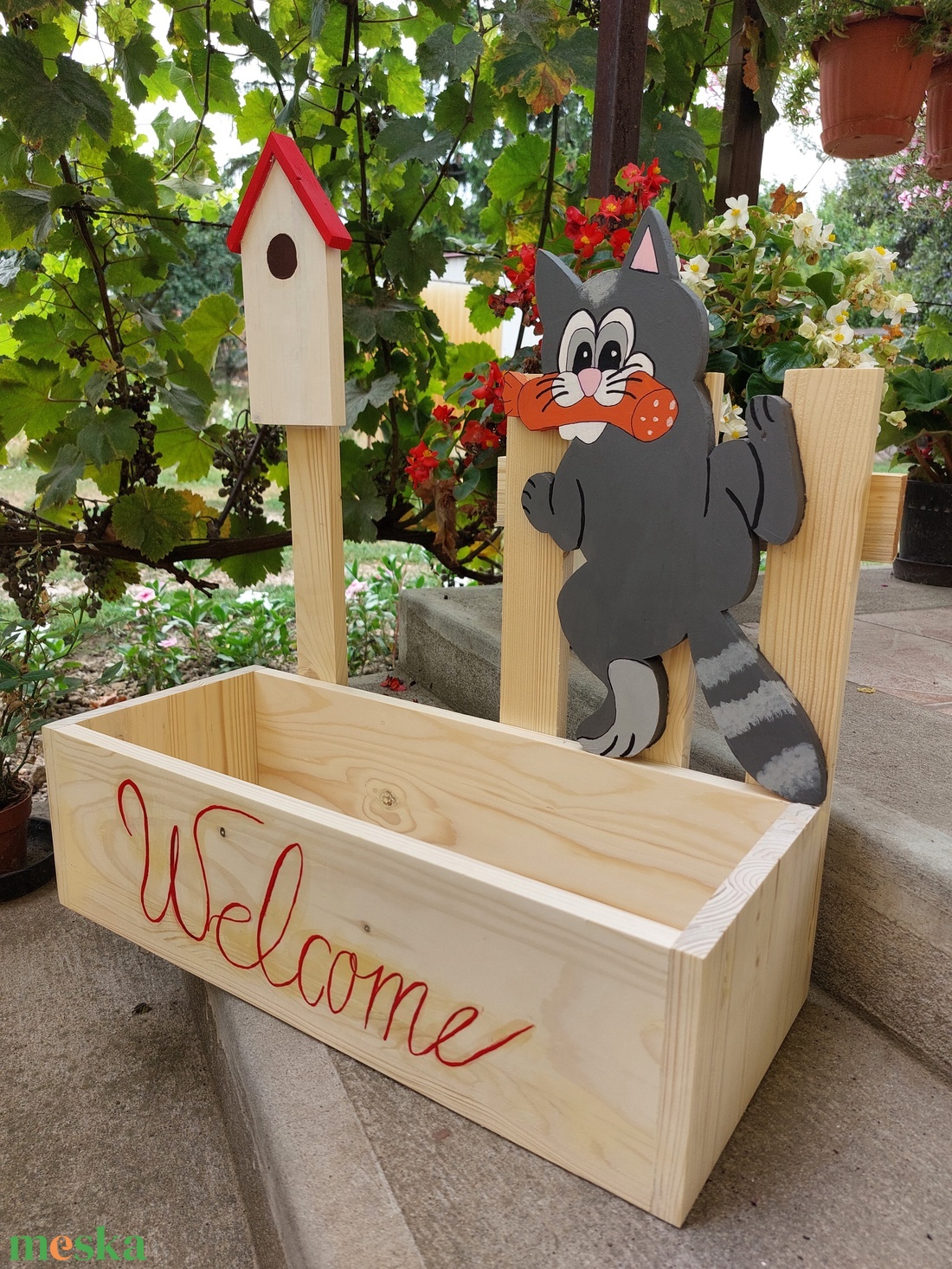 Cicás welcome virágláda  - otthon & életmód - ház & kert - virágláda, balkonláda - Meska.hu