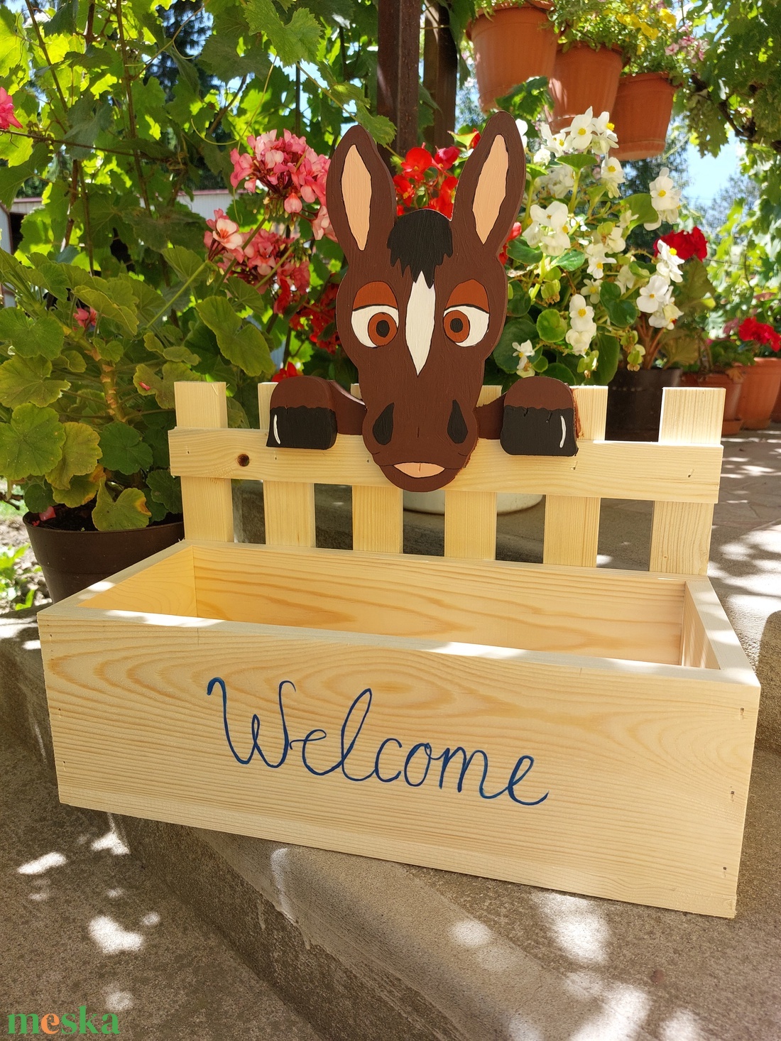 Állatos welcome virágláda  - otthon & életmód - ház & kert - virágláda, balkonláda - Meska.hu