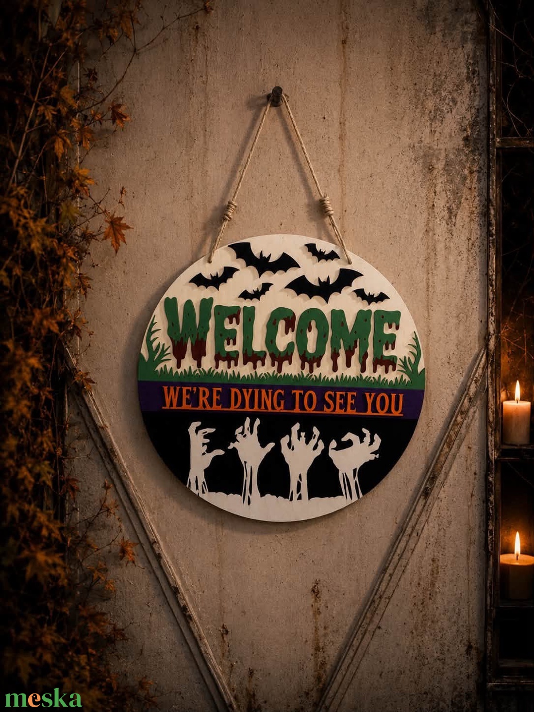 Halloweeni kopogtató, ajtódísz, különböző minták - otthon & életmód - dekoráció - halloween - halloweeni ajtódíszek és ablakdíszek - Meska.hu