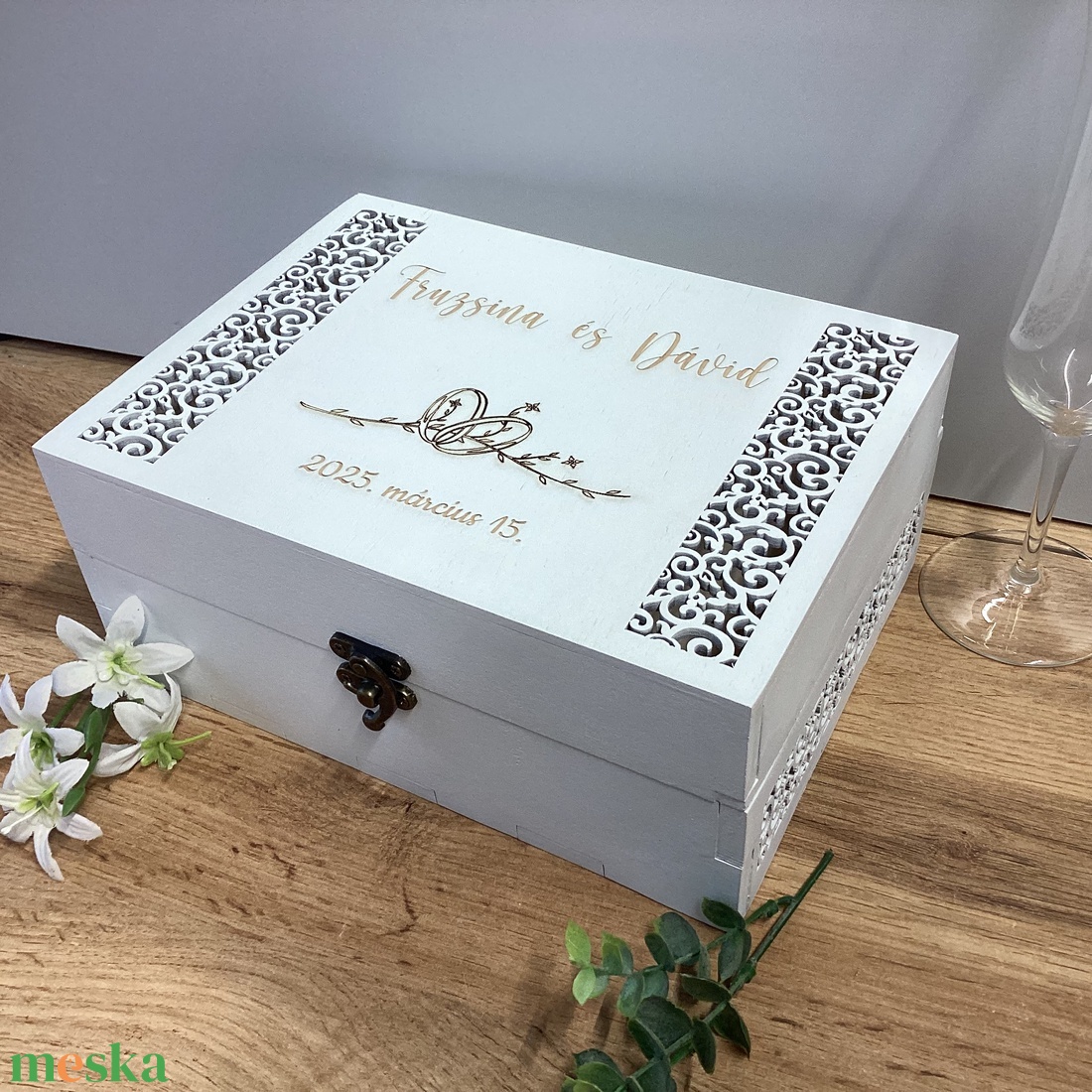 Esküvői Időkapszula dísz doboz  - esküvő - emlék & ajándék - nászajándék - nászajándék gyűjtők - Meska.hu