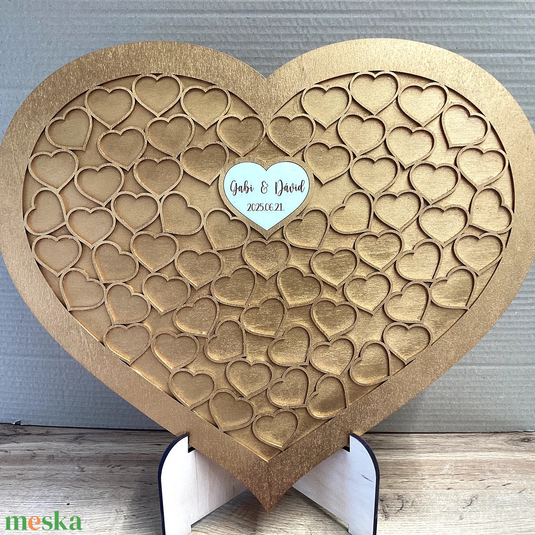Vendégkönyv Nagy Szív alakú (53 x 46 cm ) - esküvő - emlék & ajándék - vendégkönyv - Meska.hu